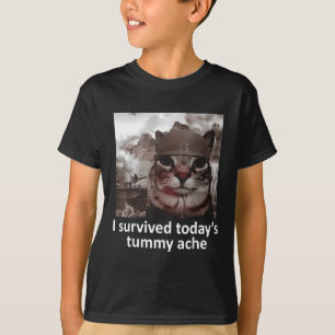 Camiseta Mulheres Mães Sobrevivi ao Tummy Ache Groovy de ho