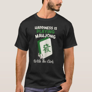 Camiseta Mulheres Mahjong Legal Felicidade Está Jogando Mah