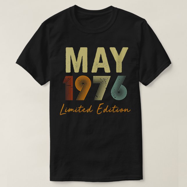 Camiseta Mulheres Maio 1976 Edição Limitada Retro 45 Anos (Frente do Design)
