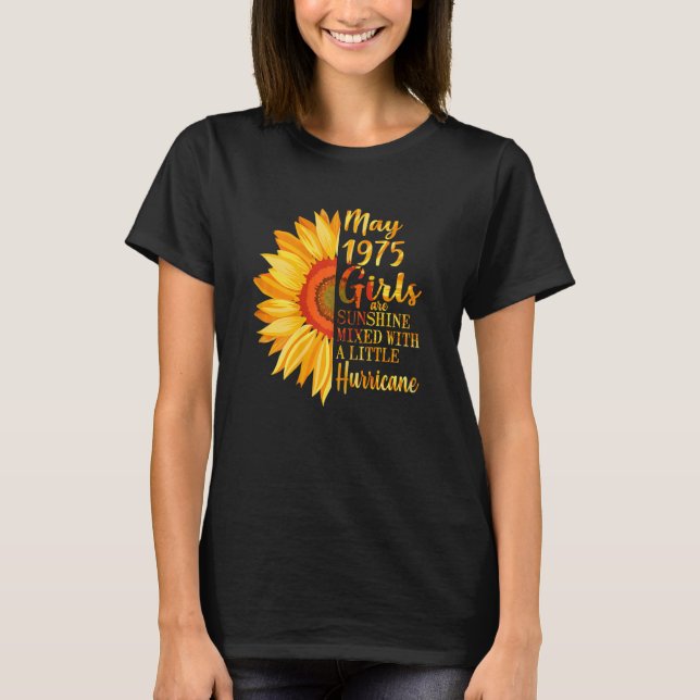 Camiseta Mulheres Maiores Meninas 1975 47º Aniversário 47 A (Frente)