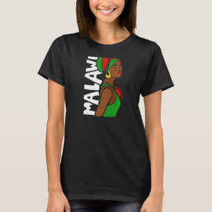 Camiseta Mulheres Malauí Malauí Bandeira Patrimônio African
