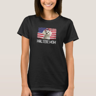 Camiseta Mulheres Malteses Mãe Nos Bandeira 4 De Julho Patr