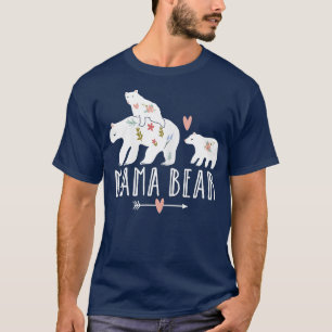 Camiseta Mulheres Mama Bear 2 Crianças Gêmeas Cubs, Legal U