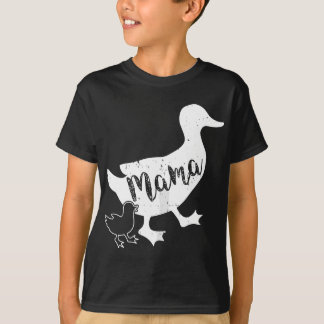 Camiseta Mulheres Mama Duck e 2 Ducklings, Mãe Duck