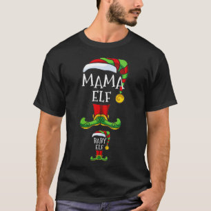 Camiseta Mulheres Mama E Bebê Elfo Gravidez Igual À Família