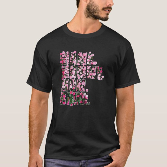 Camiseta Mulheres Mama Mamãe Mãe Bruh Cute Floral Para Mulh (Frente)