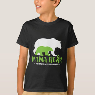 Camiseta Mulheres Mama Ursa Saúde Mental Sensibilização Mãe