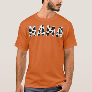 Camiseta Mulheres Mama Vaca Impressão de Vaca Farmadora Mãe