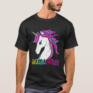 Camiseta Mulheres Mamacorn Cute Unicorn Mãe Costume Mãe Mot
