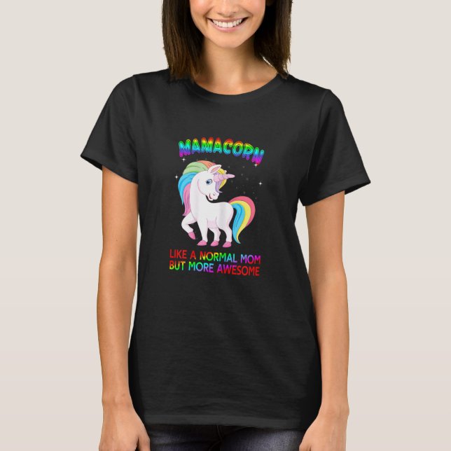 Camiseta Mulheres Mamacorn Unicorn, Mamacorn, fantasia Mãe  (Frente)