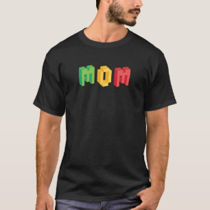 Camiseta Mulheres Mamãe Brick Builder Blocos Engraçados Com