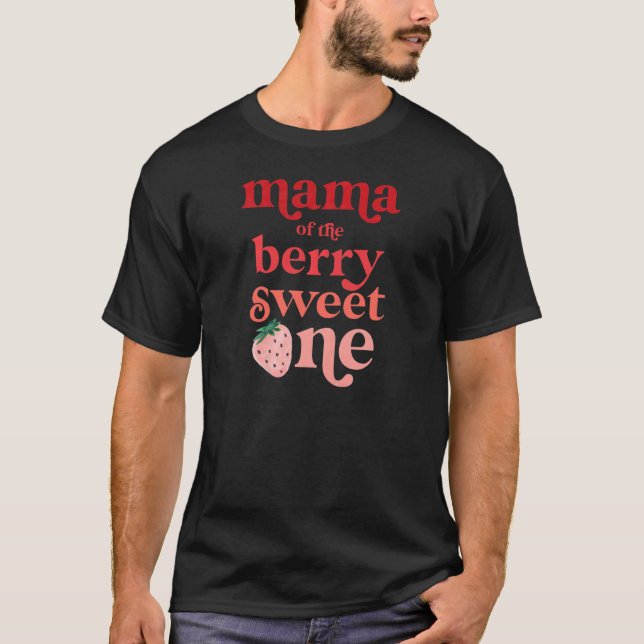Camiseta Mulheres Mamãe Do Berry Sweet One Strawberry Firs (Frente)