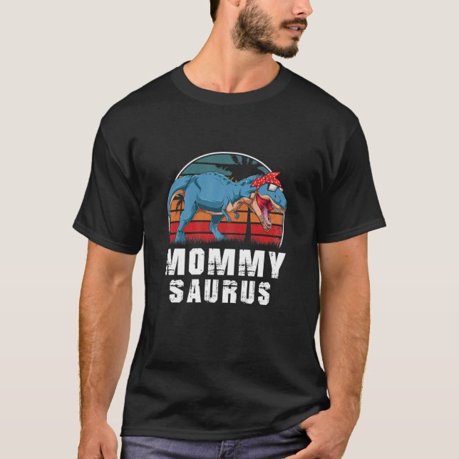 Camiseta Mulheres Mamães Surus Dinosaur Funny Mommysaurus T (Frente)