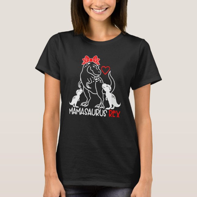 Camiseta Mulheres Mamasaurus Rex Dinossaur Mama Saurus Mãe (Frente)