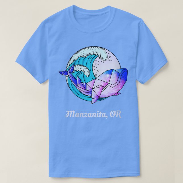 Camiseta Mulheres Manzanita Ou Orca Geométrica Da Tinta Jap (Frente do Design)
