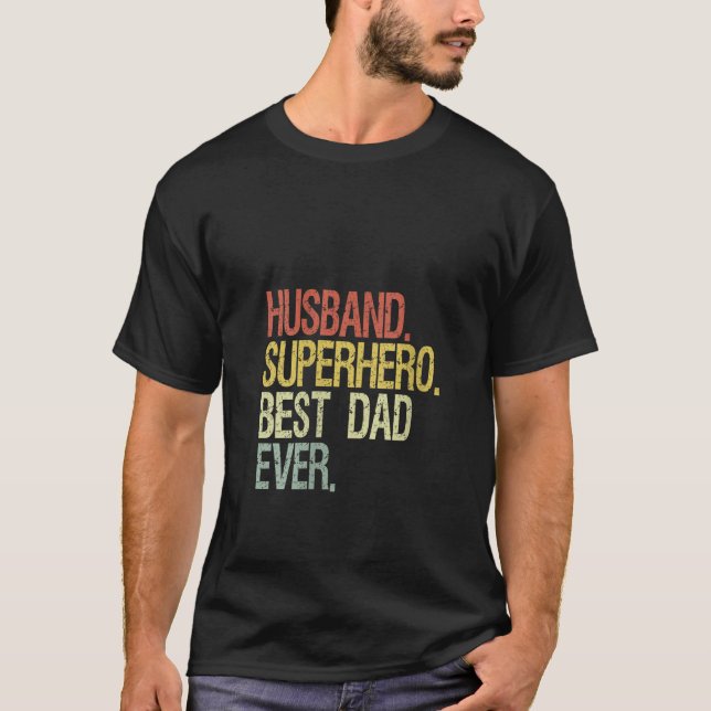 Camiseta Mulheres Marido Melhor pai de Super Herói do Mundo (Frente)
