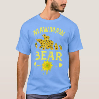 Camiseta Mulheres Mawmaw Urso Girassol Dia de as mães Flora