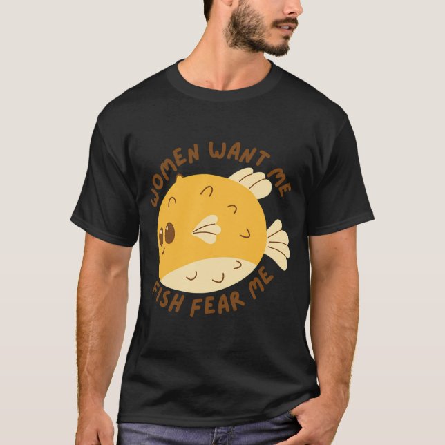 Camiseta mulheres me querem peixe me teme (Frente)