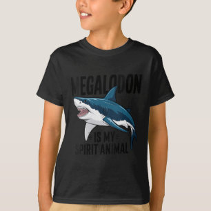 Camiseta Mulheres Megalodon É Meu Espírito Animal Engraçado