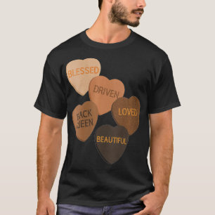 Camiseta Mulheres Melanin Hearts Dia de os namorados Candy 