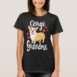 Camiseta Mulheres Meninas Corgi Avó Cachorrinho