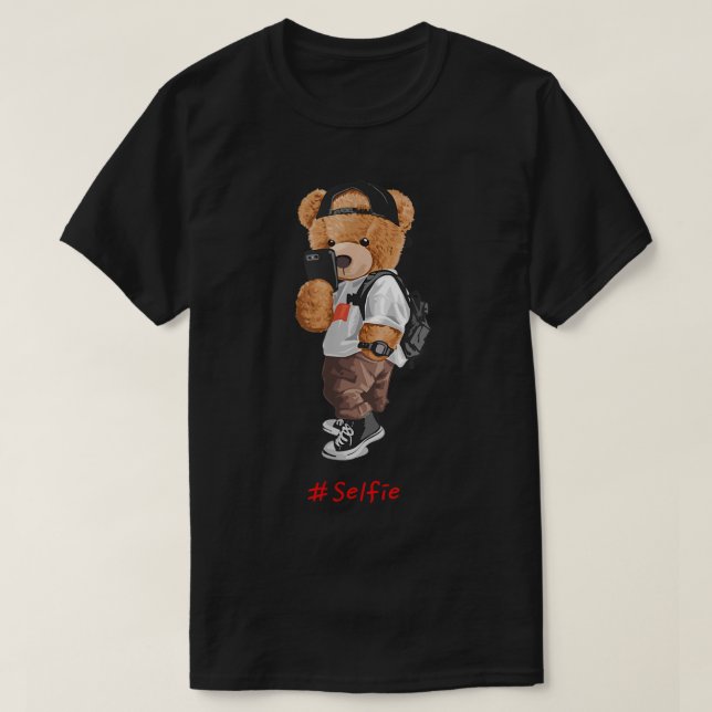 Camiseta Mulheres Meninas Crianças Urso de Teddy Designs Gr (Frente do Design)