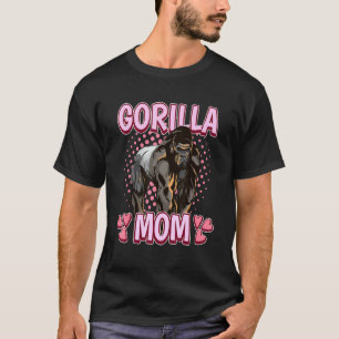 Camiseta Mulheres Meninas Gorila Mamãe Macaco Citação Dia d