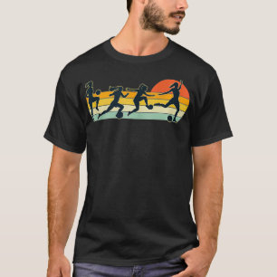 Camiseta Mulheres Meninas Jogadoras De Futebol Retro Sunset
