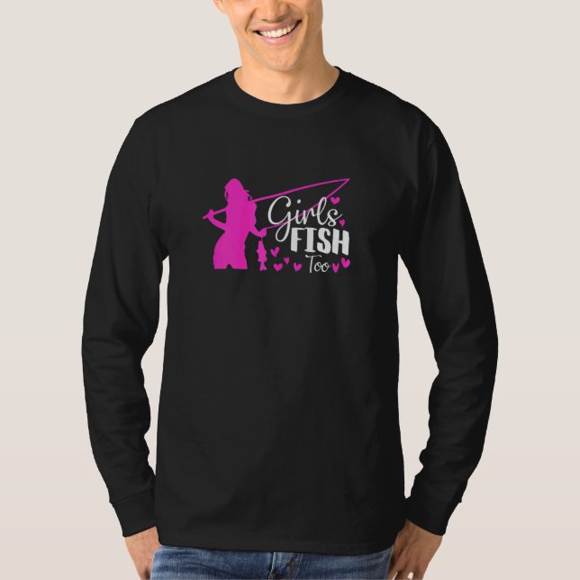 Camiseta Mulheres Meninas Pedem Demasiado Pescadores Menina (Frente)