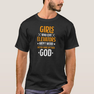 Camiseta Mulheres Meninas Que Adoram Elevadores Mecânicos E