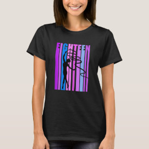Camiseta Mulheres Meninas Rosa Rítmicas Rosa 18º Aniversári
