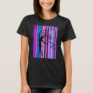 Camiseta Mulheres Meninas Rosa Rítmicas Rosa 18º Aniversári