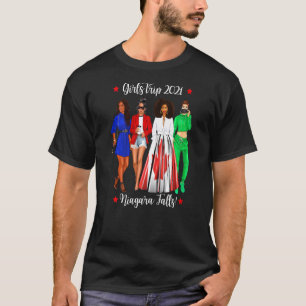 Camiseta Mulheres Meninas Trip Niagara Cai Férias Negra