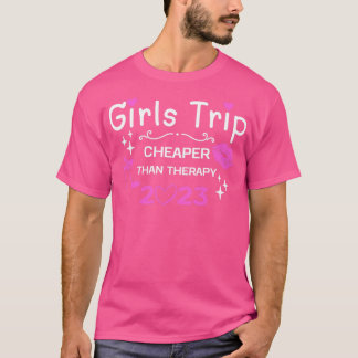 Camiseta Mulheres Meninas Viajam Mais Baratas Que Uma Terap