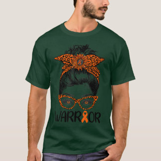 Camiseta Mulheres Mensagens Bun Leopard Laranja Guerreiro L