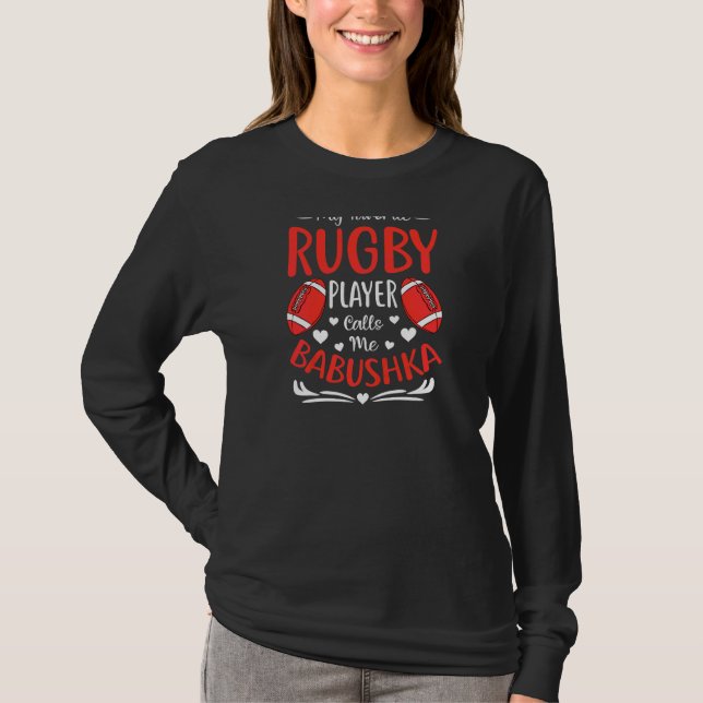 Camiseta Mulheres Meu Jogador De Rugby Favorito Me Chama De (Frente)