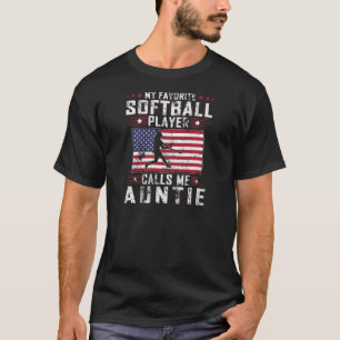 Camiseta Mulheres Meu Jogador De Softball Favorito Me Chama