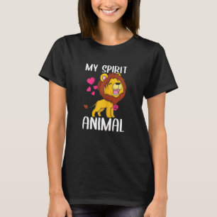 Camiseta Mulheres Meu Leão De Animal Espírito Eu Amo Minha 