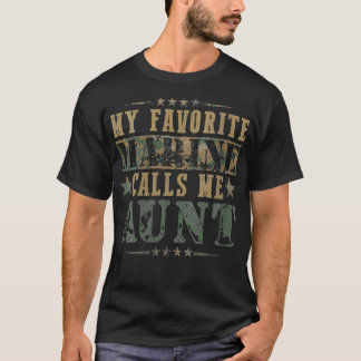 Camiseta Mulheres Meu Marinho Favorito Me Chama Tia Veteran