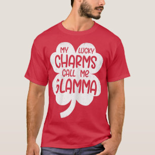 Camiseta Mulheres Meus Charmes Sortudos Me Chamam De Glamma
