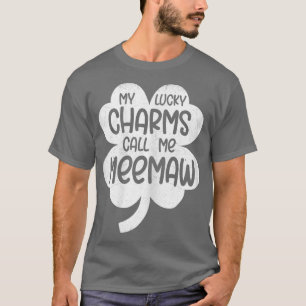 Camiseta Mulheres Meus Charmes Sortudos Me Chamam De Meemaw