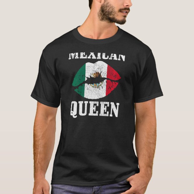 Camiseta Mulheres mexicanas Rainha do México Bandeira Orgul (Frente)