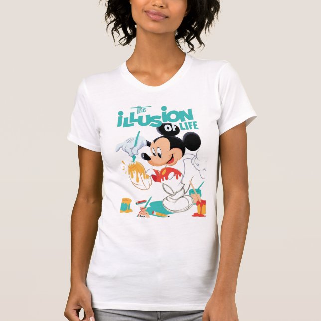 Camiseta Mulheres. (Mickey. O pintor)T-Shirt (Frente)
