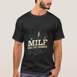 Camiseta Mulheres MILF Homem Eu Adoro Fireworks Firecracker