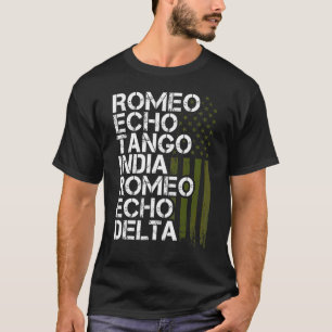 Camiseta Mulheres Militares Aposentadas Alphabet Retir