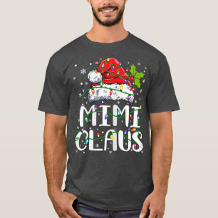 Camiseta Mulheres Mimi Claus Natal Luzes Família Pajama