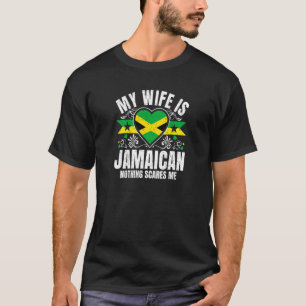 Camiseta Mulheres Minha Esposa É Jamaicana Bandeira Orgulho