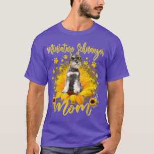 Camiseta Mulheres Miniatura De Girassol Schnauzer Mãe Cão L