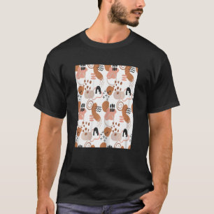 Camiseta Mulheres moderna Abstrato Floral Boho Bohemian Pat