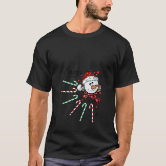 Camiseta Mulheres Momo Snowman Candy Cane Natal Funn